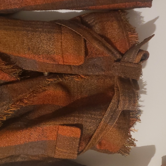 Cartonnier by Anthropologie plaid button up belted coat size 6 - Picture 2 of 5